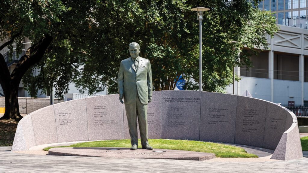 A keepsake memorial honoring Lyndon Baines Johnson, 36th President of the United States.